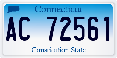 CT license plate AC72561