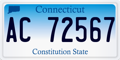 CT license plate AC72567