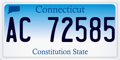 CT license plate AC72585