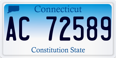 CT license plate AC72589