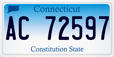 CT license plate AC72597