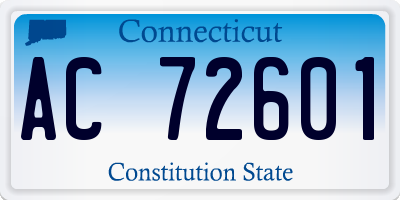 CT license plate AC72601