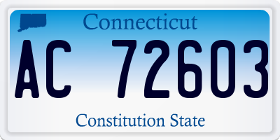 CT license plate AC72603