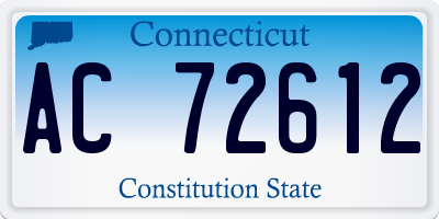 CT license plate AC72612