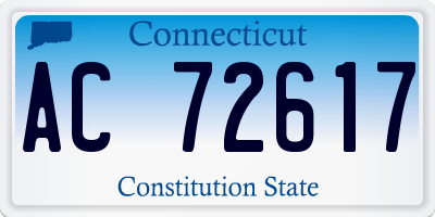 CT license plate AC72617