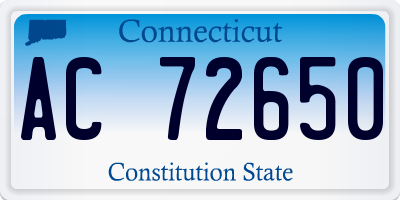 CT license plate AC72650