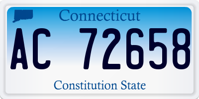 CT license plate AC72658