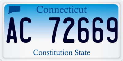 CT license plate AC72669