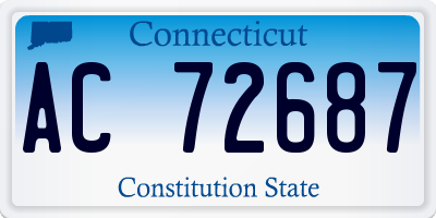 CT license plate AC72687