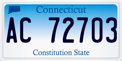 CT license plate AC72703