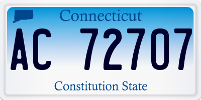 CT license plate AC72707