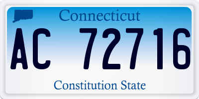 CT license plate AC72716