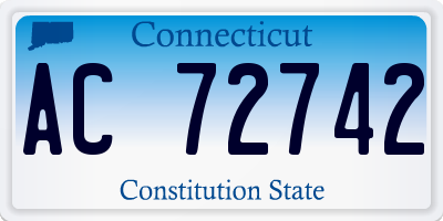 CT license plate AC72742