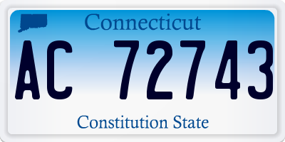 CT license plate AC72743