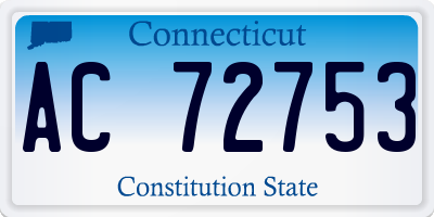 CT license plate AC72753