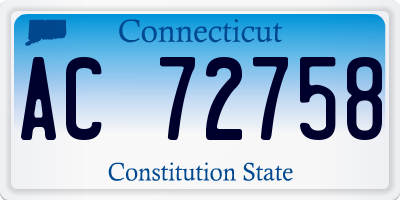 CT license plate AC72758