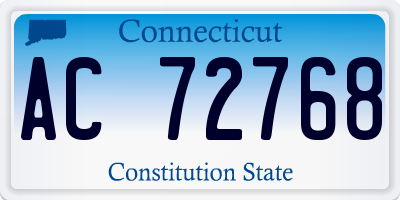 CT license plate AC72768