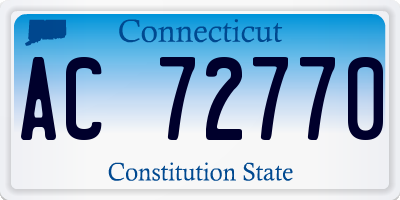 CT license plate AC72770