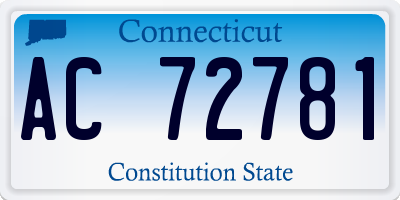 CT license plate AC72781