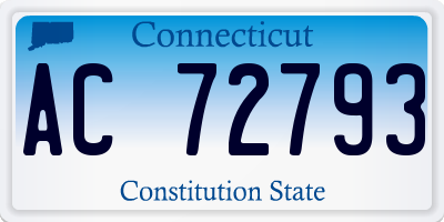 CT license plate AC72793
