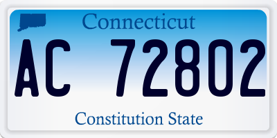 CT license plate AC72802