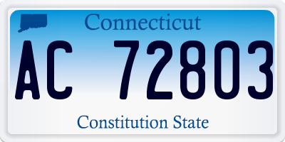CT license plate AC72803