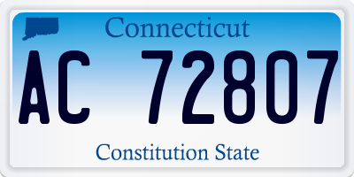 CT license plate AC72807