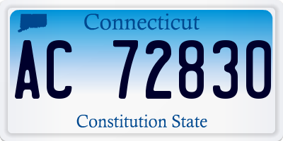 CT license plate AC72830