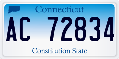 CT license plate AC72834