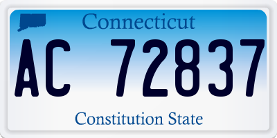 CT license plate AC72837