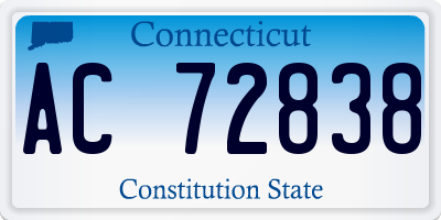 CT license plate AC72838