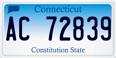 CT license plate AC72839