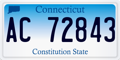 CT license plate AC72843