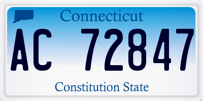 CT license plate AC72847