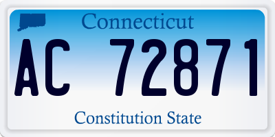 CT license plate AC72871
