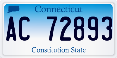 CT license plate AC72893