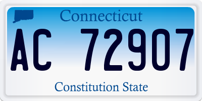 CT license plate AC72907