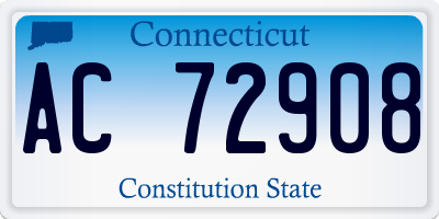 CT license plate AC72908