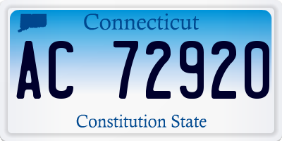 CT license plate AC72920