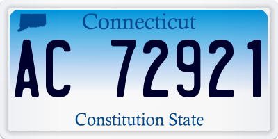 CT license plate AC72921