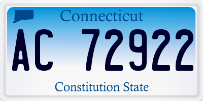 CT license plate AC72922