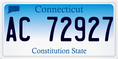 CT license plate AC72927