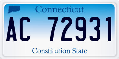 CT license plate AC72931