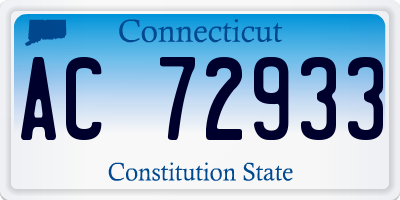 CT license plate AC72933