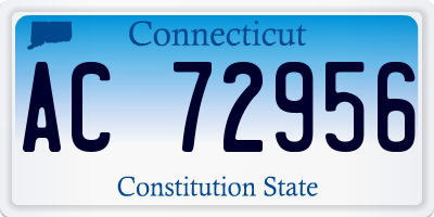 CT license plate AC72956
