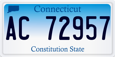 CT license plate AC72957