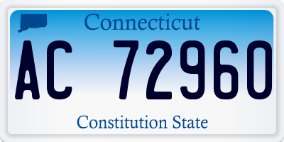 CT license plate AC72960