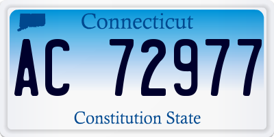 CT license plate AC72977