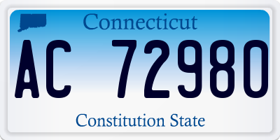 CT license plate AC72980