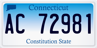 CT license plate AC72981